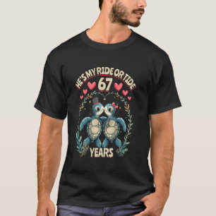 Camiseta Aniversário de 67 Anos de Casal Tartarugas Marinha