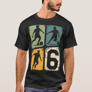 Camiseta Aniversário de 6 anos 6 Jogador de Futebol Menino