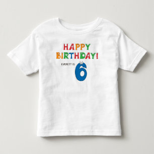 Camiseta Aniversário de 6 anos Alfabeto Colorido com Primei