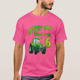 Camiseta Aniversário de 6 Anos Caminhão Verde Fazenda Crian