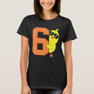 Camiseta Aniversário de 6 anos do menino tema frango Fofo m