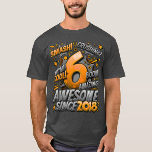 Camiseta Aniversário de 6 anos Estilo Cômico Incrível desde