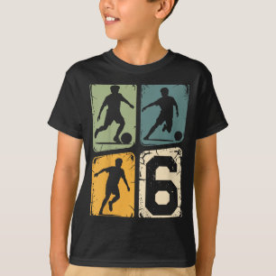 Camiseta Aniversário de 6 anos Jogador de Futebol Menino Me