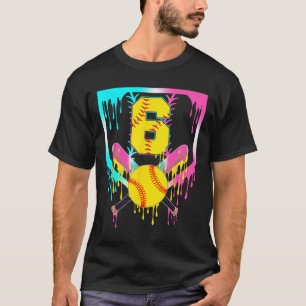 Camiseta Aniversário de 6 anos Softll Home Plate Drip Sorve