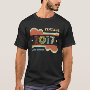 Camiseta Aniversário de 6 anos Violão Vintage Retro Decoraç