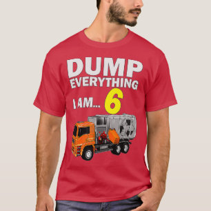 Camiseta Aniversário De 6 Do Caminhão De Lixo Com 6 Anos