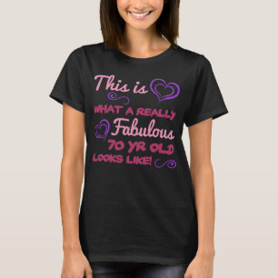 Camiseta Aniversário de 70 anos fabuloso para mulheres