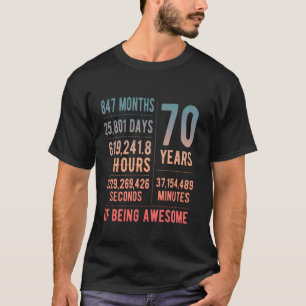 Camiseta Aniversário de 70 anos para Homens e Mulheres Engr