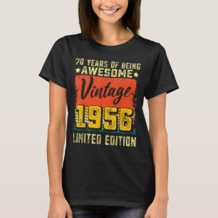 Camiseta Aniversário de 70 anos Vintage 1956 Decoração para