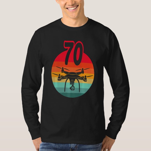 Camiseta Aniversário de 70 I Retro Remote Control Drones co (Frente)