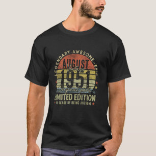 Camiseta Aniversário de 74 anos Vintage agosto de 1951 74