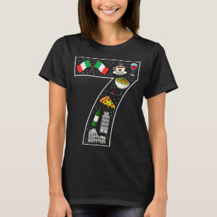 Camiseta Aniversário de 7 anos Cultura Italiana Menino de 7