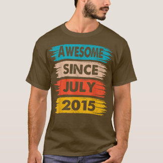 Camiseta Aniversário De 7 Anos De Idade Incrível Desde Julh