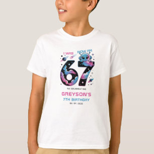 Camiseta Aniversário de 7 anos do Cute Space Seis e Sete