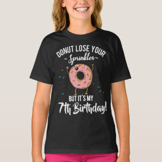 Camiseta Aniversário de 7 anos Donut Engraçado Sétimo Festa