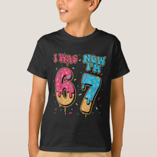 Camiseta Aniversário de 7 Anos Era 6 Agora Eu Tenho 7 67 En