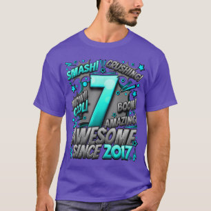 Camiseta Aniversário de 7 anos Estilo de quadrinhos Incríve