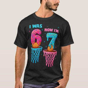 Camiseta Aniversário de 7 Anos Eu Era 6 Agora Eu Sou 7 67 M
