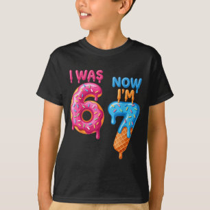 Camiseta Aniversário de 7 Anos Eu Tinha 6 Agora Tenho 7 67 