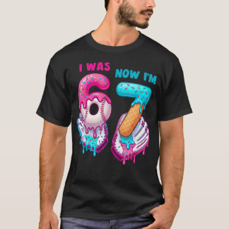 Camiseta Aniversário de 7 anos Eu tinha 6 anos agora eu ten
