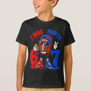 Camiseta Aniversário de 7 anos Menino Futebol Sorvete Drip