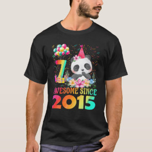 Camiseta Aniversário De 7 De 7 Anos De Idade, Panda Incrí