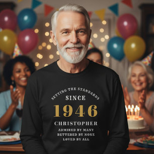 Camiseta Aniversário de 80 anos Personalizado 1946 Adiciona