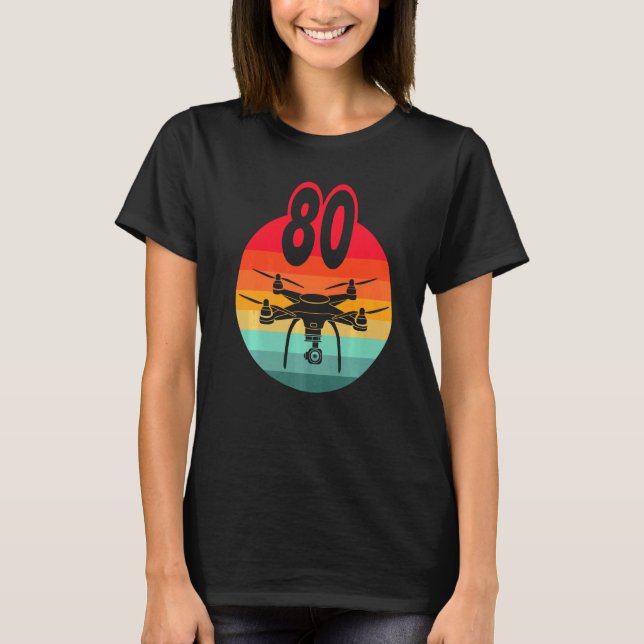 Camiseta Aniversário de 80 I Retro Remote Control Drones co (Frente)