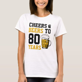 Camiseta Aniversário de 80 para 80 anos