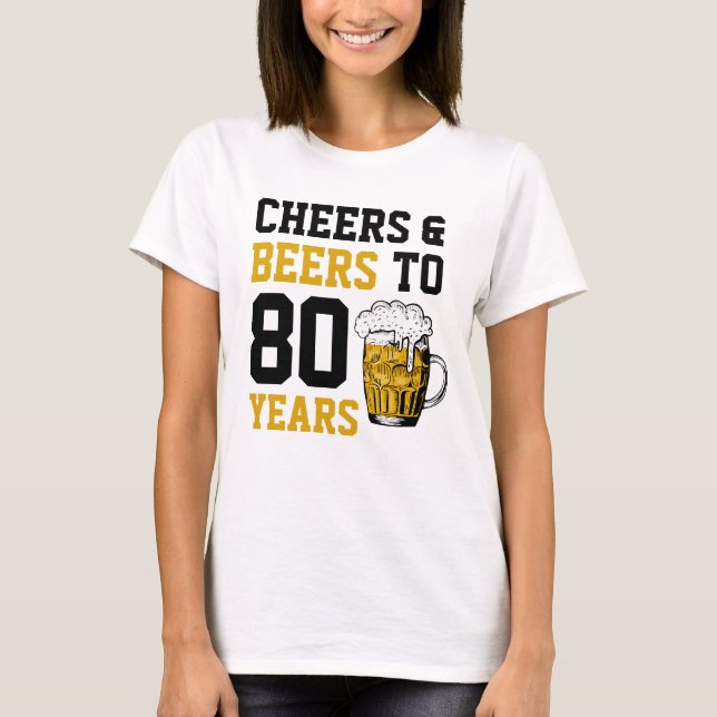 Camiseta Aniversário de 80 para 80 anos (Frente)