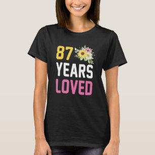 Camiseta Aniversário De 87 Anos Mamãe Vovó De 87 Anos Amava