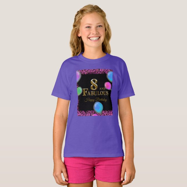 Camiseta Aniversário de 8 anos (Frente Completa)