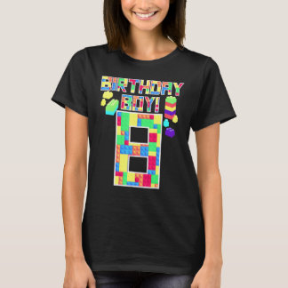 Camiseta Aniversário de 8 anos adorável Meninos que constro