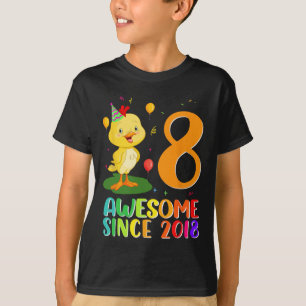 Camiseta Aniversário de 8 Anos Amante de Frango Incrível De