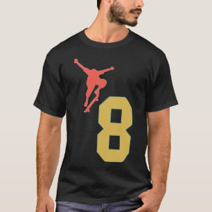 Camiseta Aniversário de 8 anos Amantes de Skate Skater 8 An