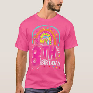 Camiseta Aniversário de 8 anos da filha para menina de 8 an