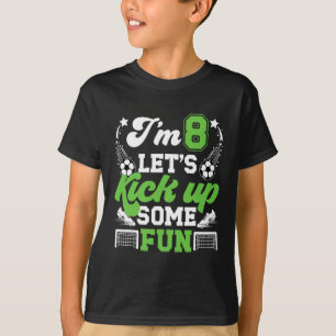 Camiseta Aniversário de 8 anos Futebol Menino de oito anos