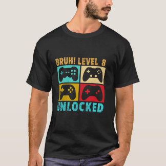 Camiseta Aniversário de 8 anos Garoto Bruh de 8º nível