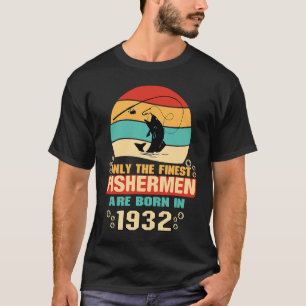 Camiseta Aniversário de 90 anos para pescador de 90 anos 1