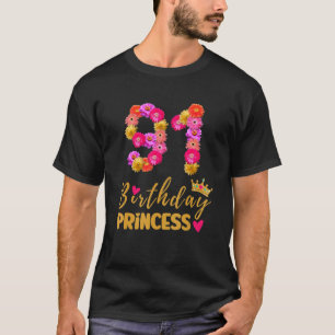 Camiseta Aniversário De 91 Anos A Princesa Flor É A Minha 9