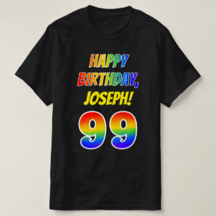 Camiseta Aniversário de 99 anos — Ousado, Divertido, Arco-í