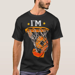 Camiseta Aniversário de 9 anos das crianças basquete 9 meni