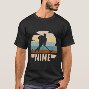 Camiseta Aniversário de 9 anos de hóquei no gelo 9 anos de 