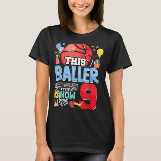 Camiseta Aniversário de 9 anos do Basball Bball Este jogado