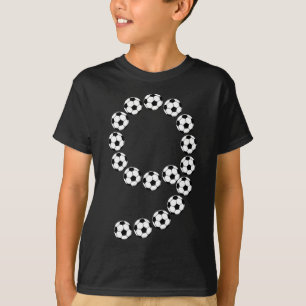Camiseta Aniversário de 9 anos Futebol Meninos 9 Nove Anos 