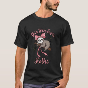 Camiseta Aniversário de Adolescente Coquete Sloth Fofa