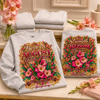CAMISETA ANIVERSÁRIO DE AGOSTO • FLOR DE ANIVERSÁRIO GLADIO