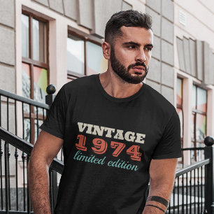 Camiseta Aniversário de ano personalizado vintage para home