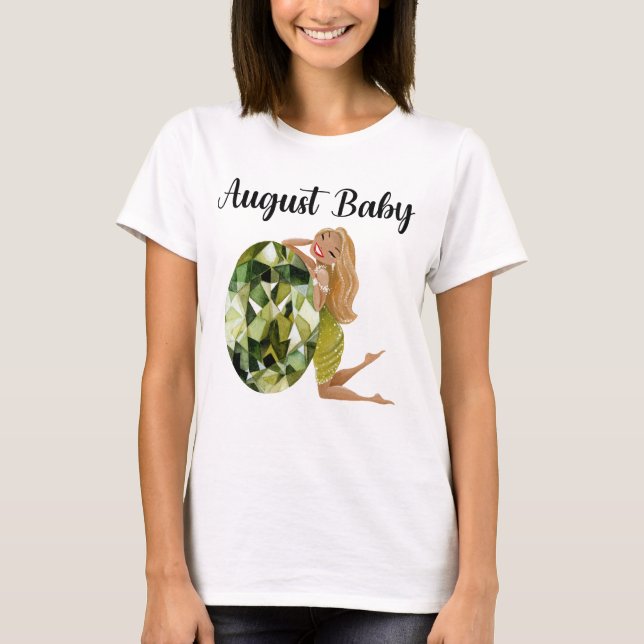 Camiseta Aniversário de Bebê de Agosto (Frente)