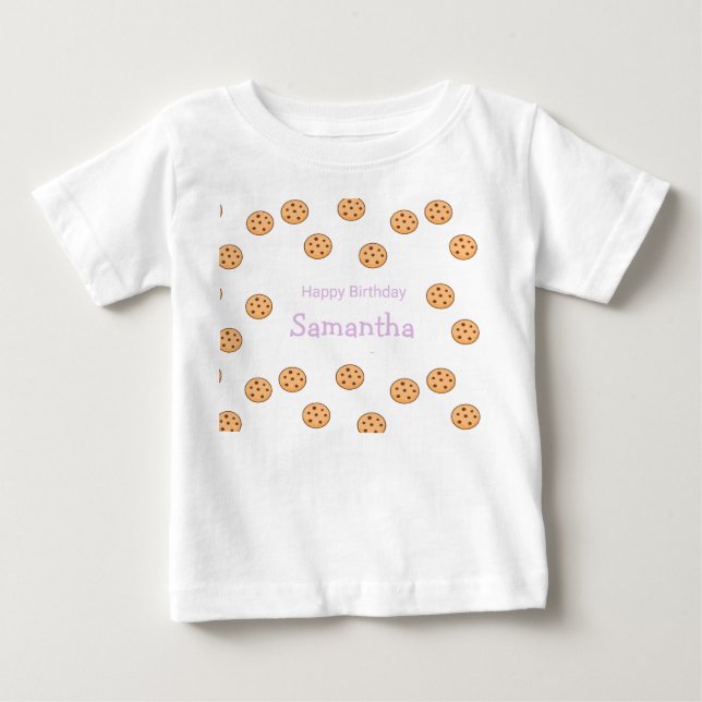 Camiseta Aniversário de biscoitos de chocolate (Frente)